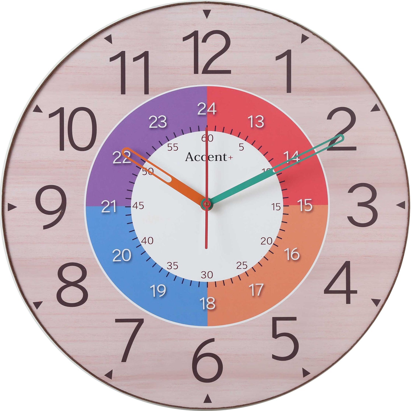 Large wall clock educational clock black kids