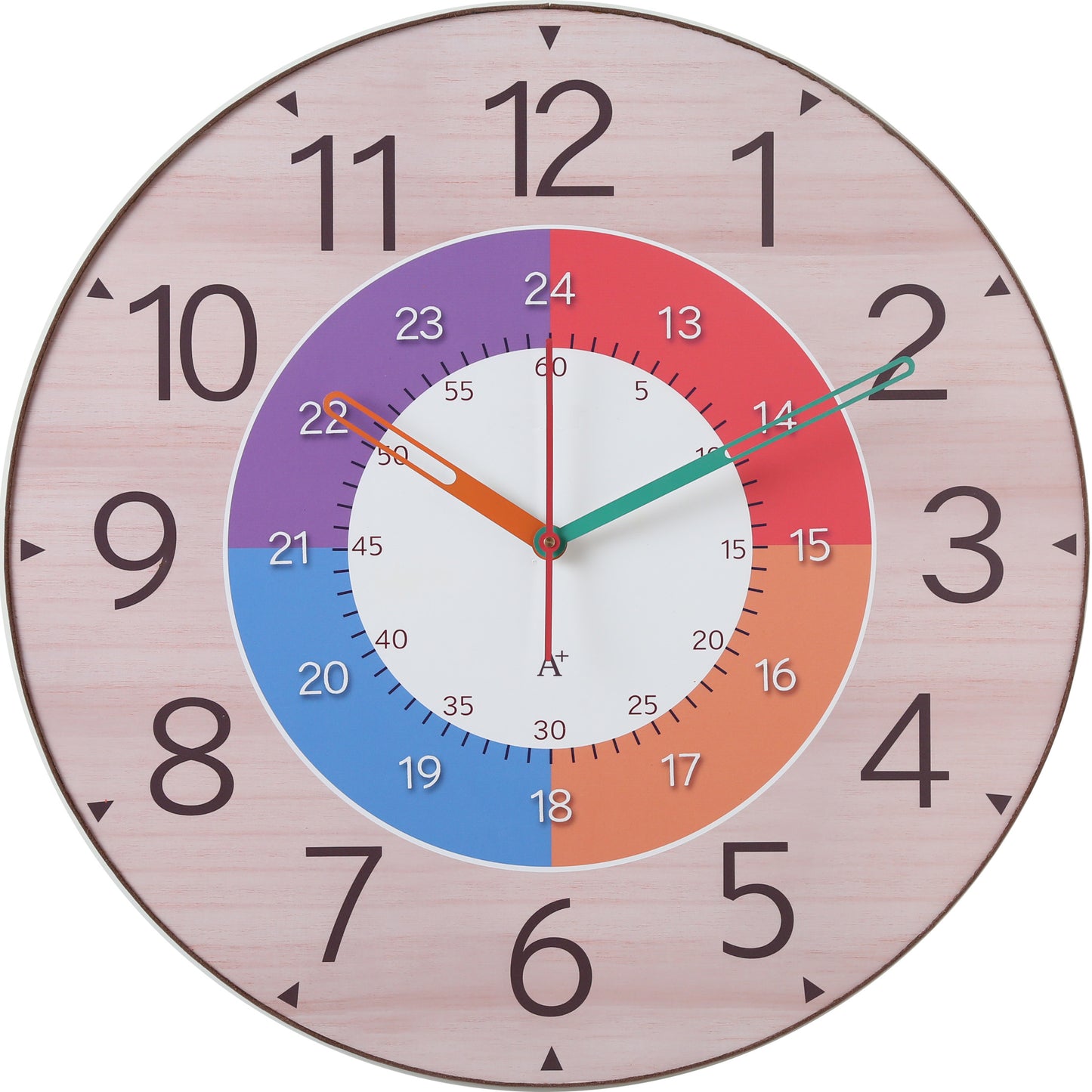 Large wall clock educational clock black kids