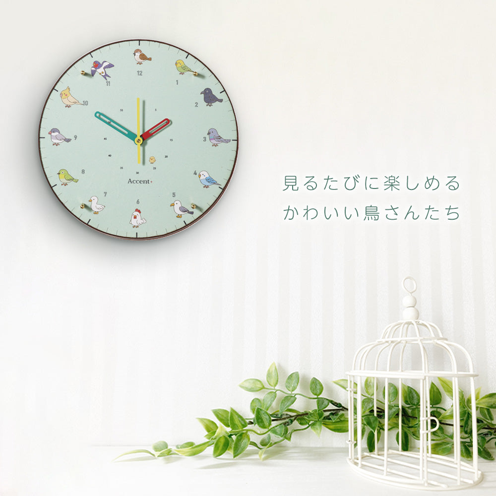 掛け時計(クオーツ) 鳥 φ30cm