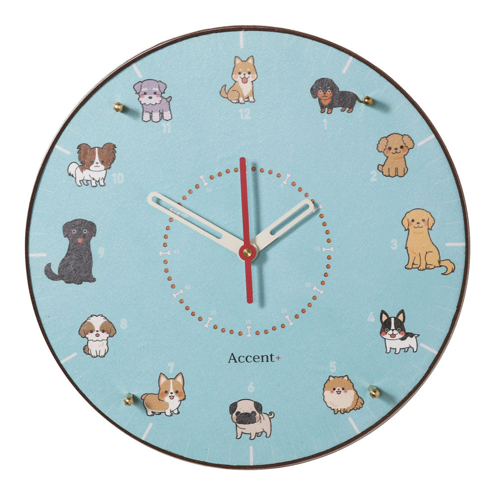 掛け時計(クオーツ) 犬 φ30cm