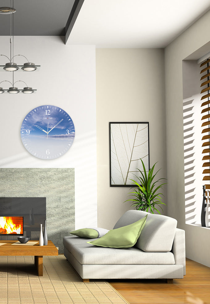 大型時計 Toki×Tabi ウユニ塩湖 -青と白- 60cm