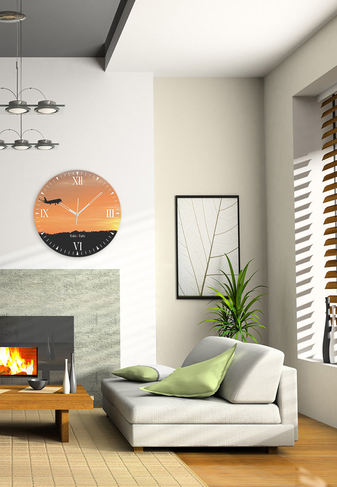 大型時計 Toki×Tabi 阿蘇くまもと空港 -夕日- 60cm