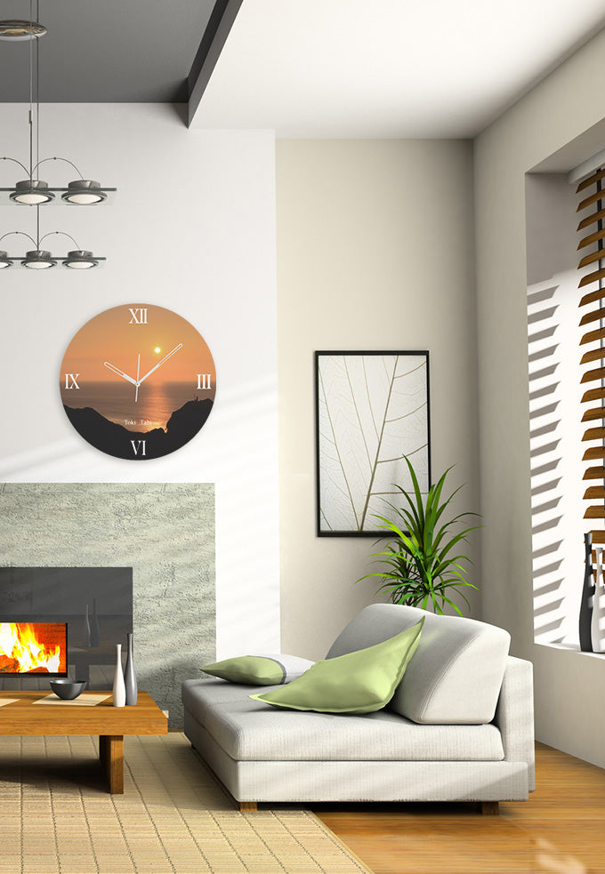 大型時計 Toki×Tabi 神威岬の夕日 60cm