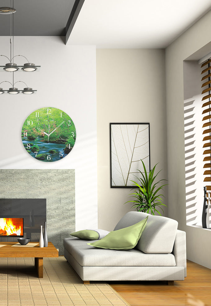 大型時計 Toki×Tabi 新緑の奥入瀬渓流 60cm