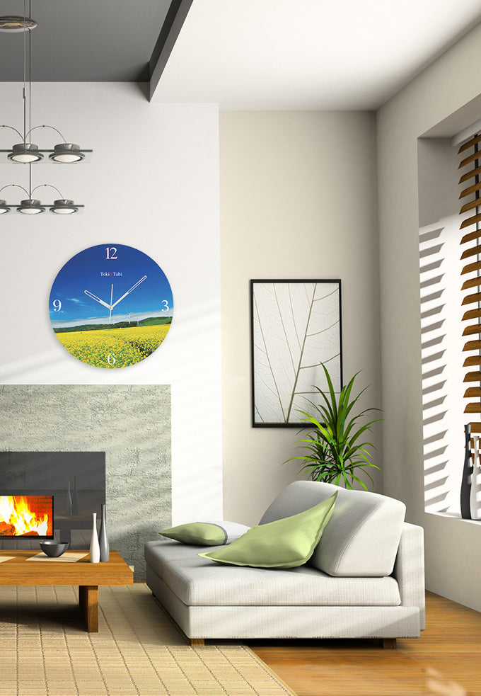 大型時計 Toki×Tabi 横浜町の菜の花畑 60cm