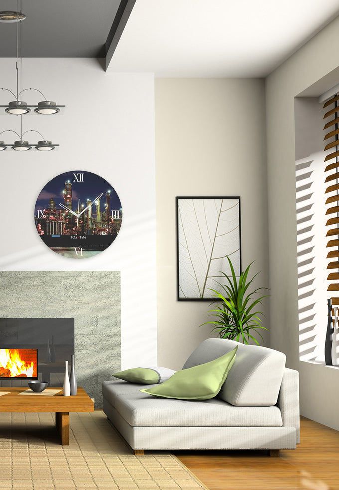 大型時計 Toki×Tabi 四日市の工場夜景 60cm