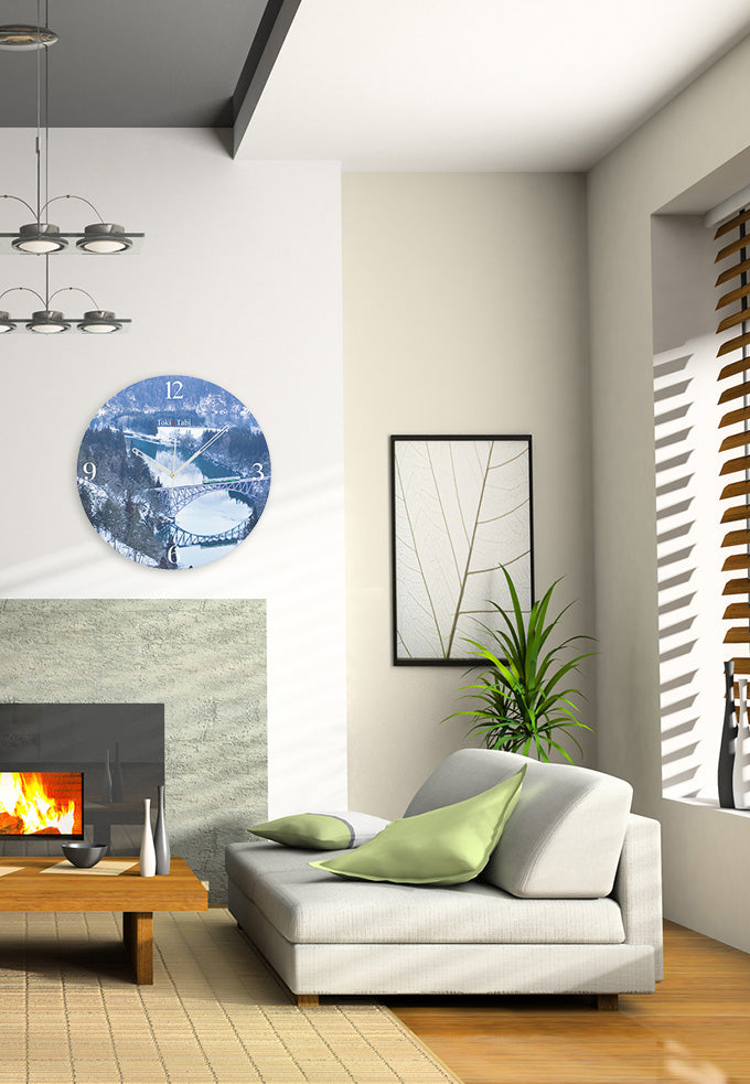 大型時計 Toki×Tabi 只見線 冬の第一橋梁 60cm