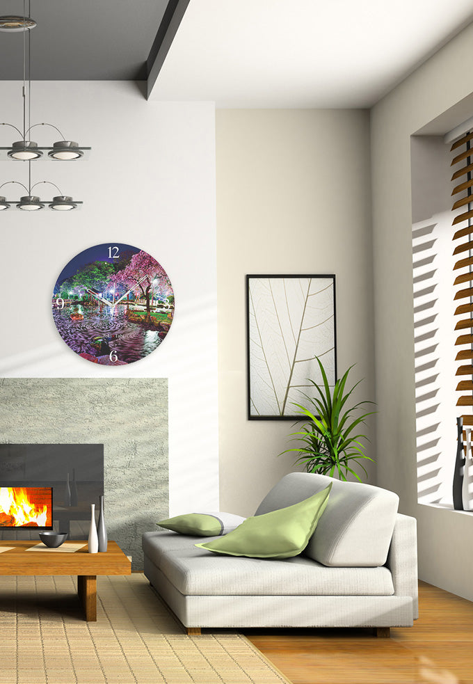 大型時計 Toki×Tabi 日中友好庭園の夜桜 60cm