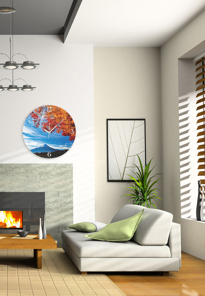 大型時計 Toki×Tabi 紅葉と富士山 60cm