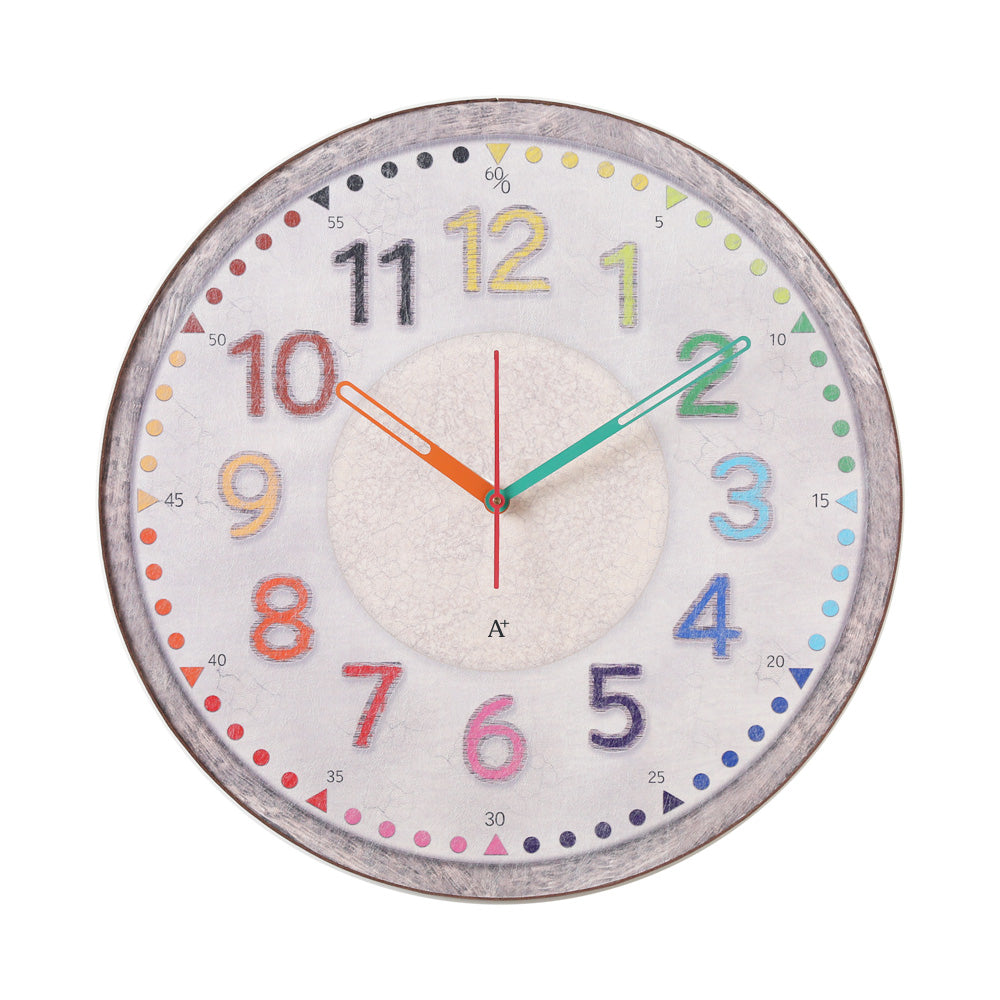 大型掛け時計 知育時計カラフルフレンチ