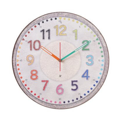 大型掛け時計 知育時計カラフルフレンチ