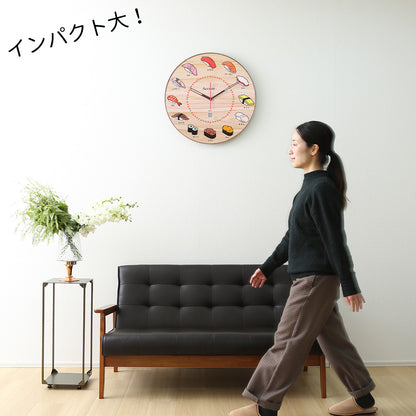 large wall clock sushi