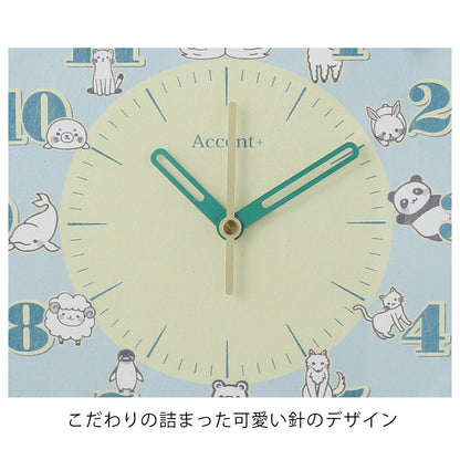 掛け時計(電波) 白い動物たち φ30cm
