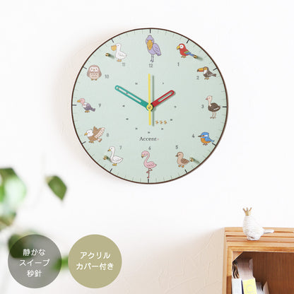 掛け時計(クオーツ) 鳥 φ30cm