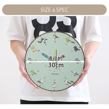 掛け時計(クオーツ) 鳥 φ30cm