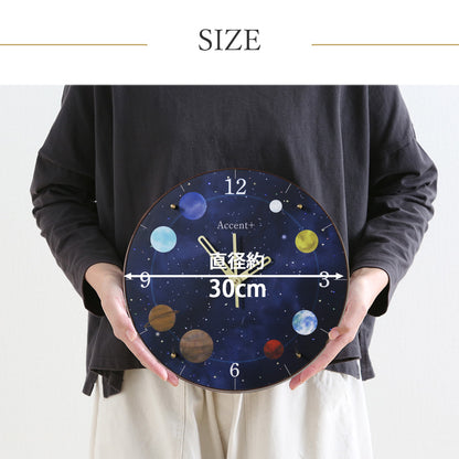 掛け時計(クオーツ) 惑星 φ30cm