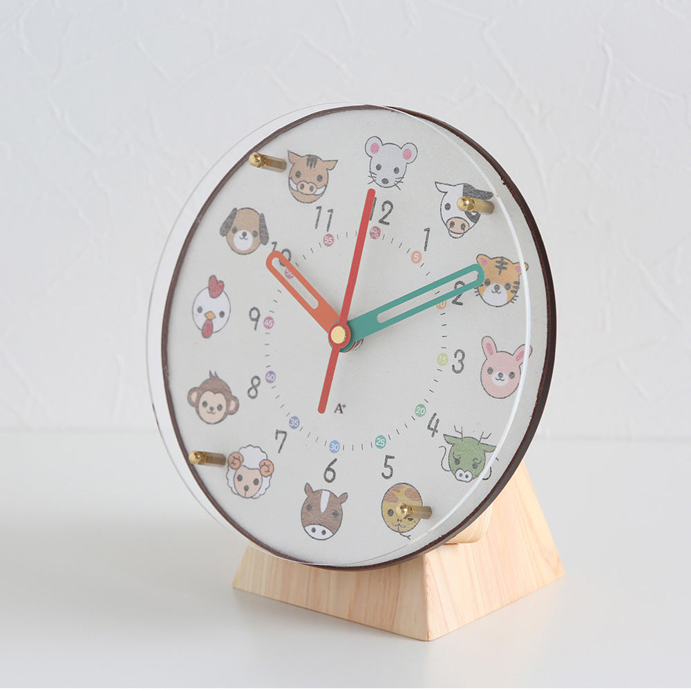 知育時計 電波 置き時計 20cm｜掛け置き兼用 エトキッズ 日本製