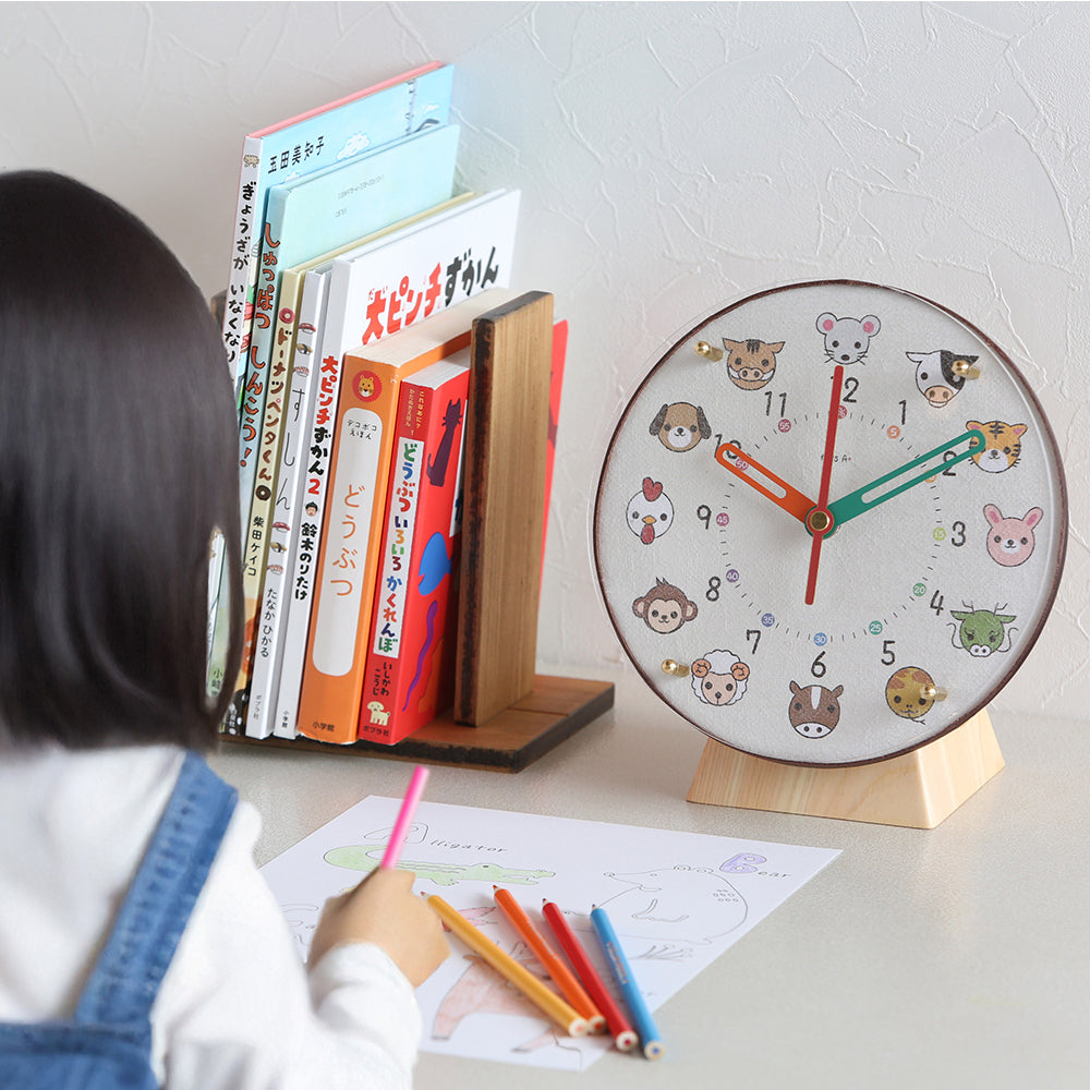 掛け置き時計(クオーツ) φ20cm 『エトキッズ』