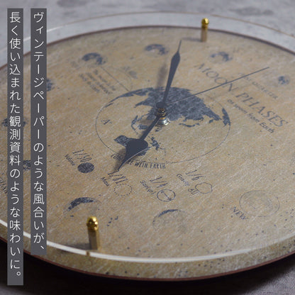 掛け時計(クオーツ) 月と地球 φ30cm