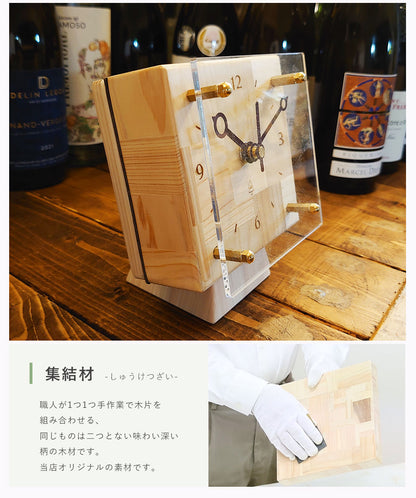 kigumi 置き時計 トラペ100角スクエア時計