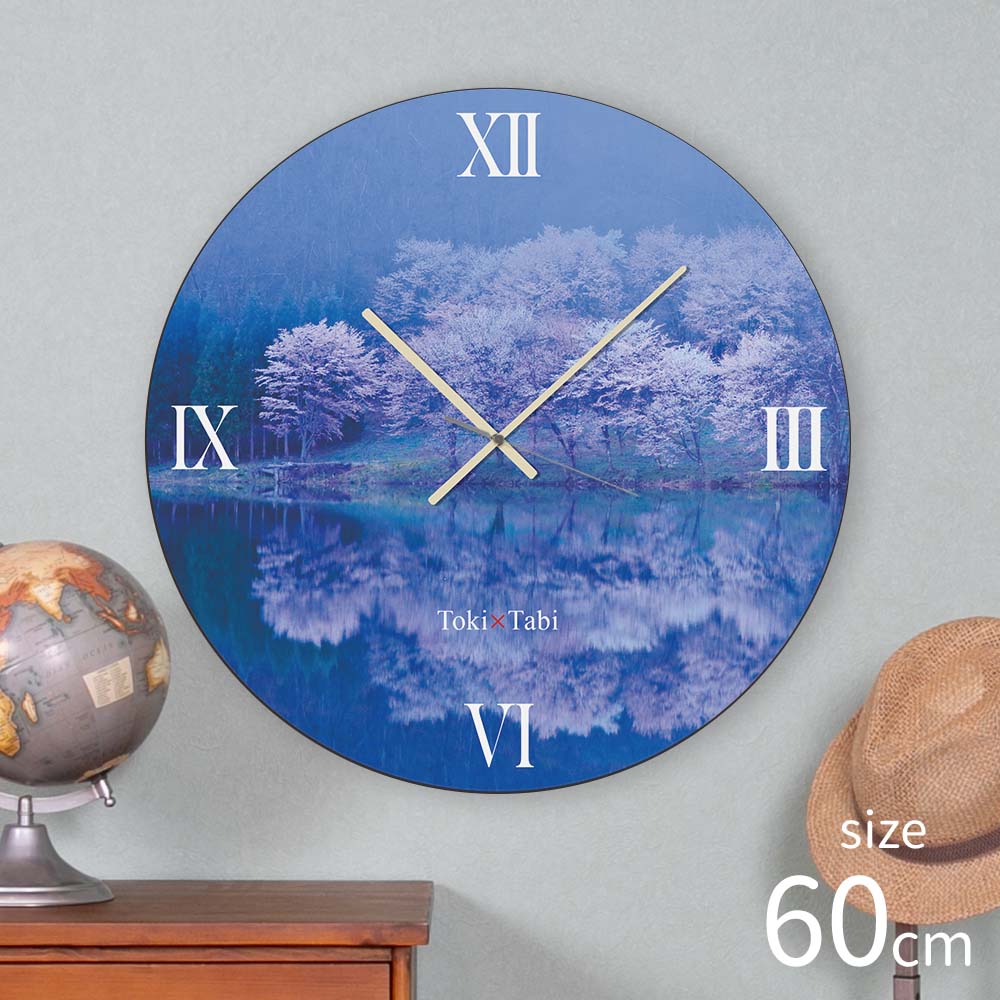 大型時計 Toki×Tabi 中綱湖の桜 60cm