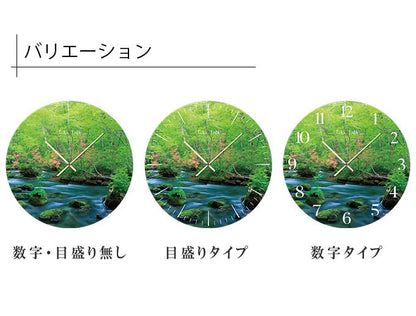 大型時計 Toki×Tabi 新緑の奥入瀬渓流 60cm