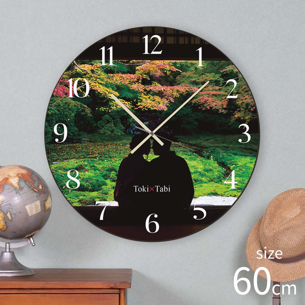 大型時計 Toki×Tabi 紅葉の瑠璃光院 -恋仲- 60cm